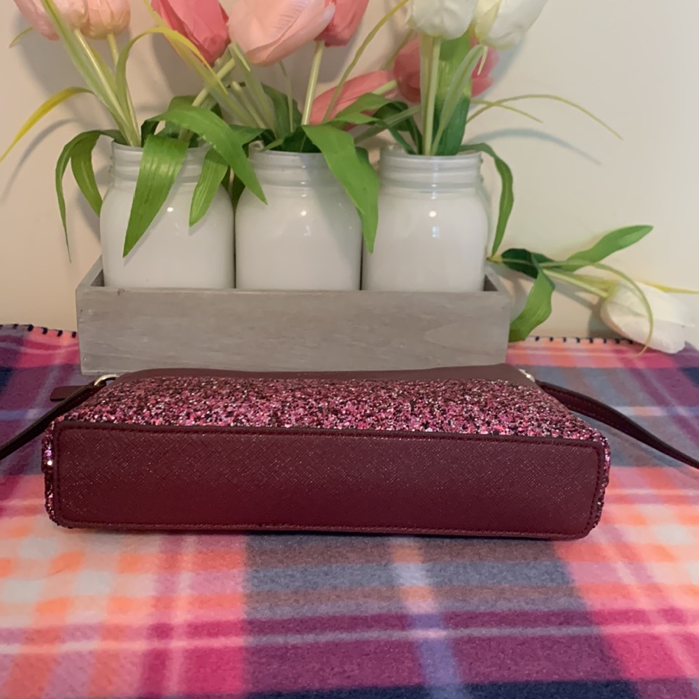 Kate Spade Burgundy and Pink Glitter Crossbody Bag - Picture 5 of 9